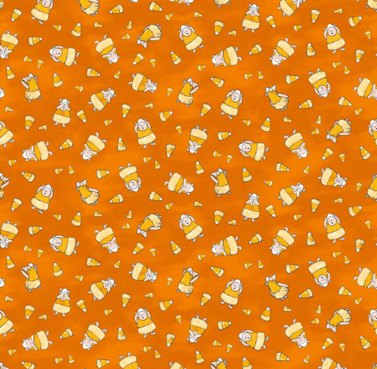Studio E Haunted Acre Wood print 9130-33 in orange, Halloween cotton fabric