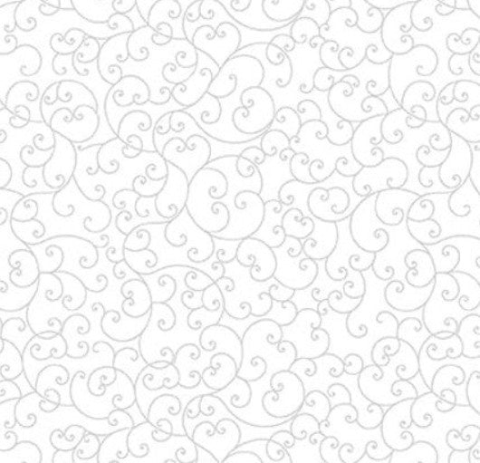 Blank Morning Mist IX 4323-01W White on White quilting fabric
