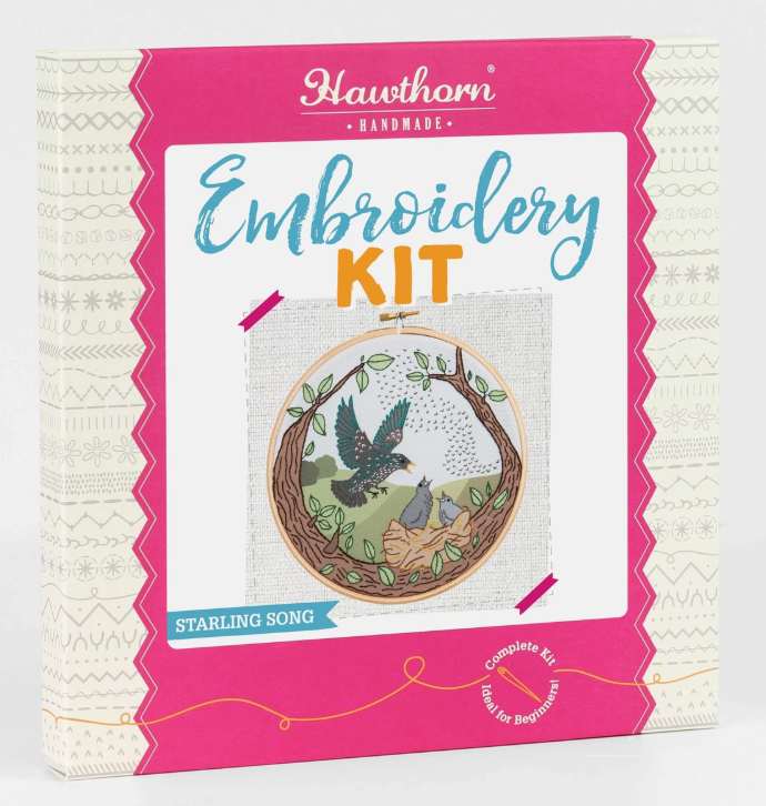 Hawthorn Handmade - Starling Song Embroidery Kit | Complete Craft Kit