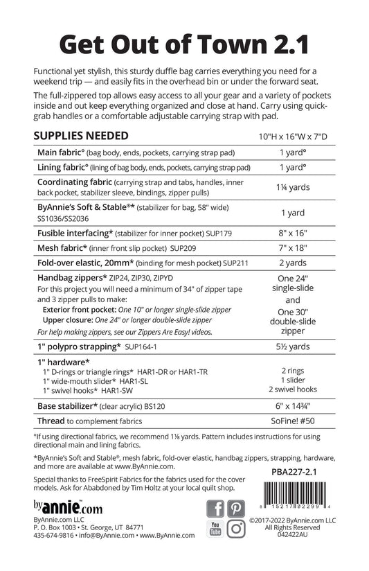 Get Out of Town 2.1 - Pattern
