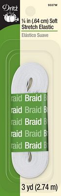 Dritz 1/4in White Soft Strech Baby Elastic 3yd 4/box