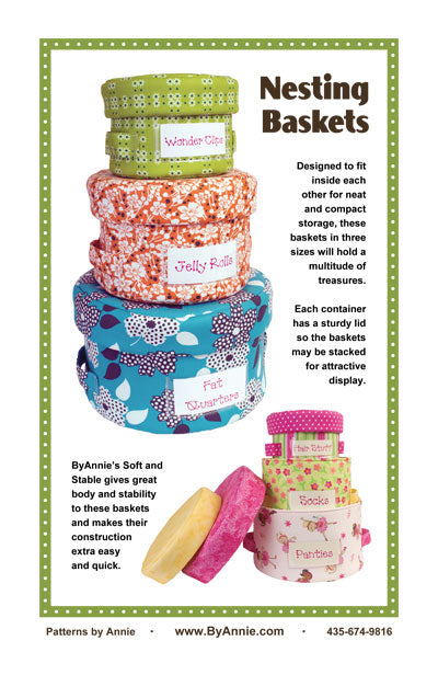 ByAnnie Nesting Baskets fabric basket pattern