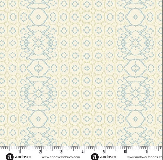 Andover Flourish Grandmas Lace Blue 1625B quilting fabric