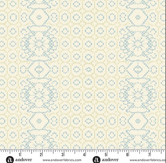 Andover Flourish Grandmas Lace Blue 1625B quilting fabric