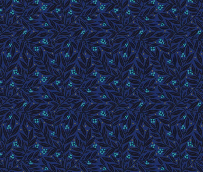 Windham Dayspring Vines and Berries Midnight 54802-1 quilting cotton