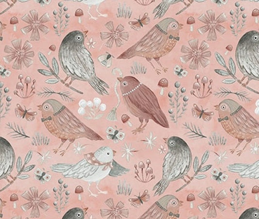 Petals and Pewter dusty rose 4569-22 Blank Quilting floral fabric
