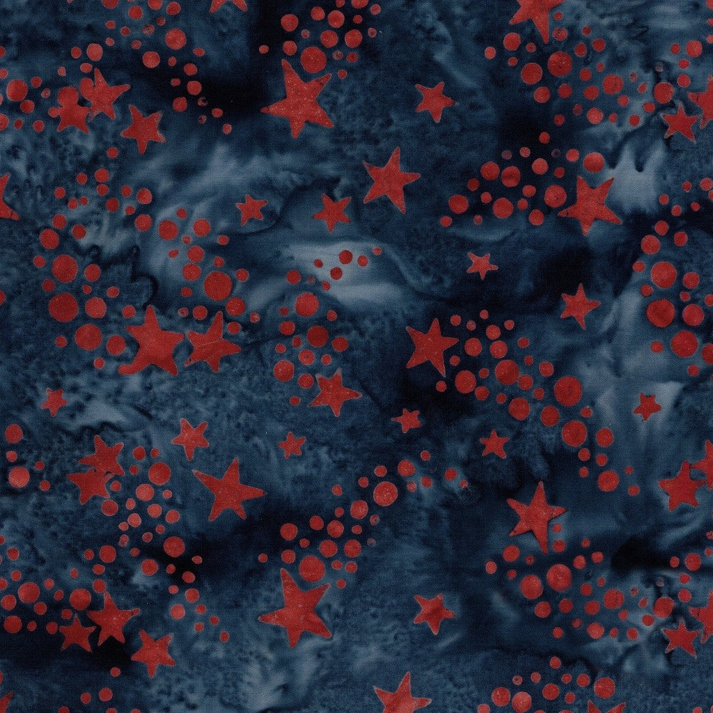 Island Batiks - Freedom Rings - Shooting Stars Blue Marine