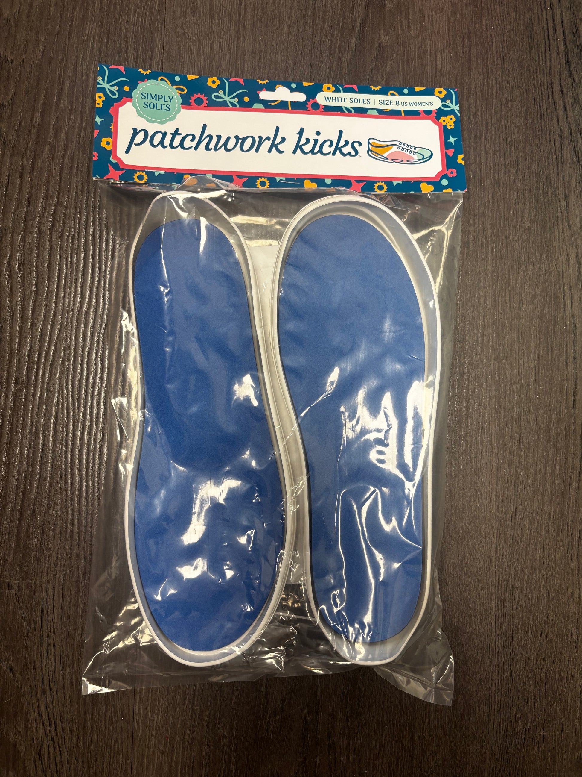 Patchwork Kicks Simply Soles size 8 white quilting cotton