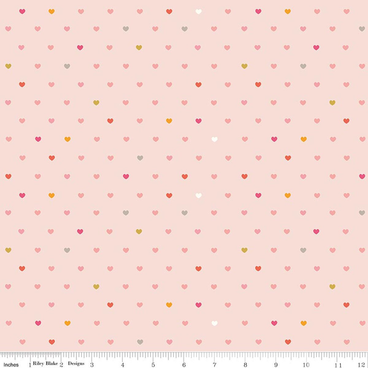 Riley Blake Flannel Serendipity 2 Hearts Blush cotton flannel