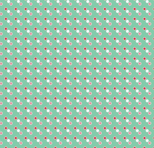 Riley Blake Cozy Christmas Dot Mint cotton quilting fabric
