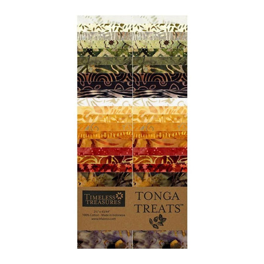 Timeless Treasures Tonga Treats Ember batik 2.5" strips precut, 20 pieces