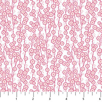 Northcott Quilting In Bloom Daisy Chain floral cotton in Pink Multi, SKU 28837-22