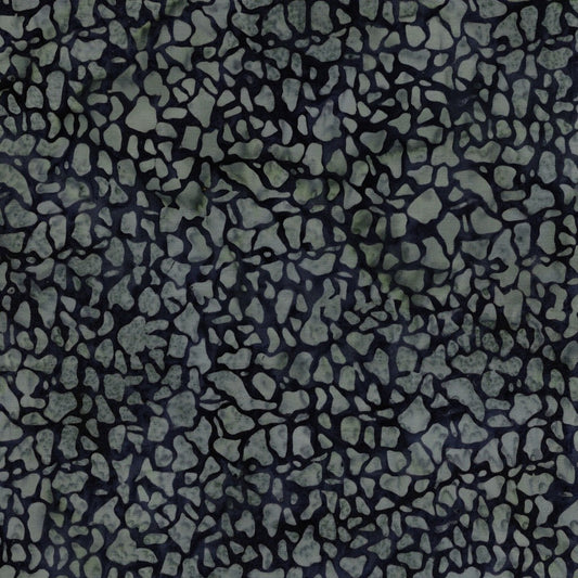 Island Batik Boo Bash Mosaic quilting fabric in Black Raven, a hand-dyed Halloween batik