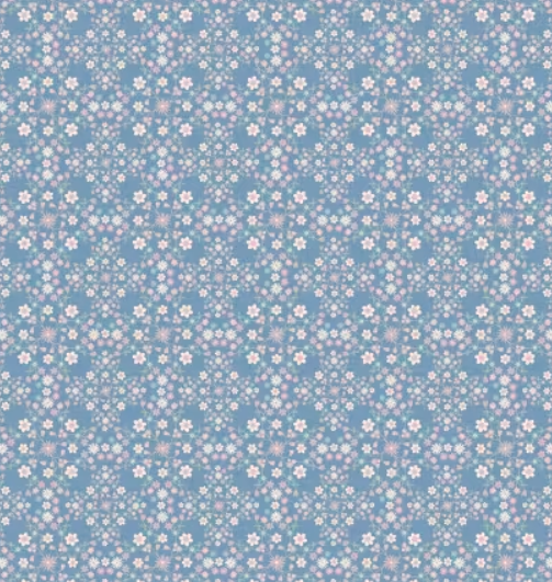 Poppie Cotton Le Petit Escargot Blooms and Vines blue SL26414 by Lori Woods
