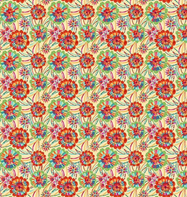 Free Spirit Festival SM Rosettes Cream quilting cotton fabric