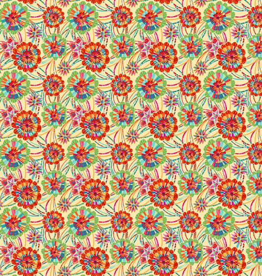 Free Spirit Festival SM Rosettes Cream quilting cotton fabric