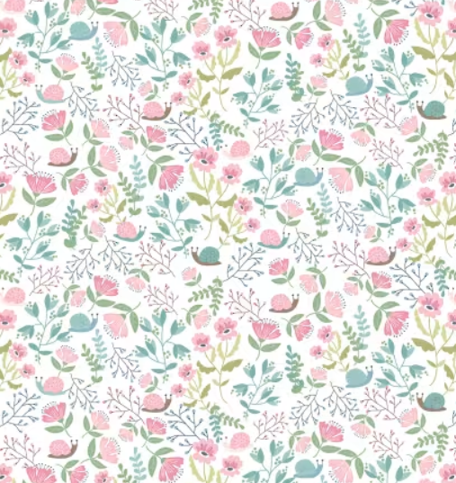 Poppie Cotton Le Petit Escargot Hiding Out white SL26401 by Lori Woods