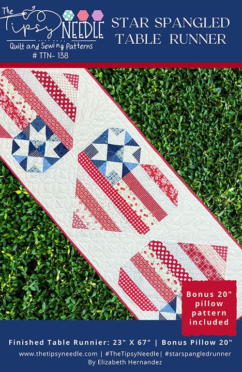 Star Spangled Table Runner Tipsy Needle embroidery pattern
