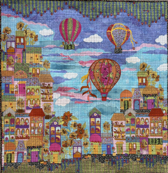 Up and Away Collage Kit by Laura Heine collage quilt kit