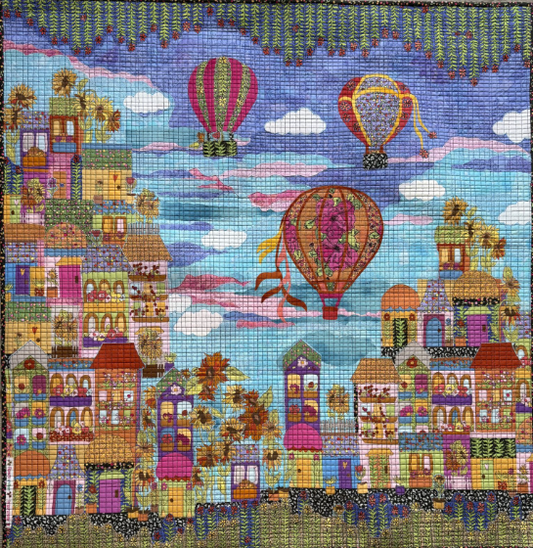 Up and Away Collage Kit by Laura Heine collage quilt kit