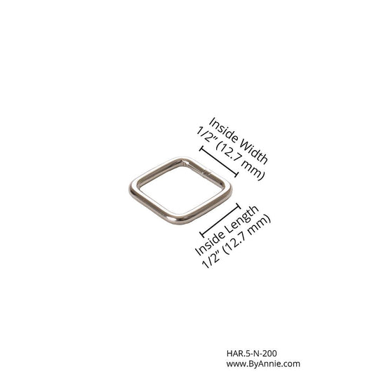 1/2" Rectangle Ring - Nickel