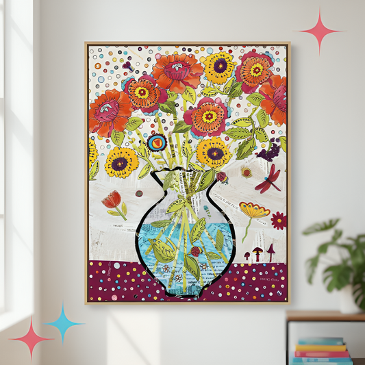 Laura Heine Collage Bouquet Class