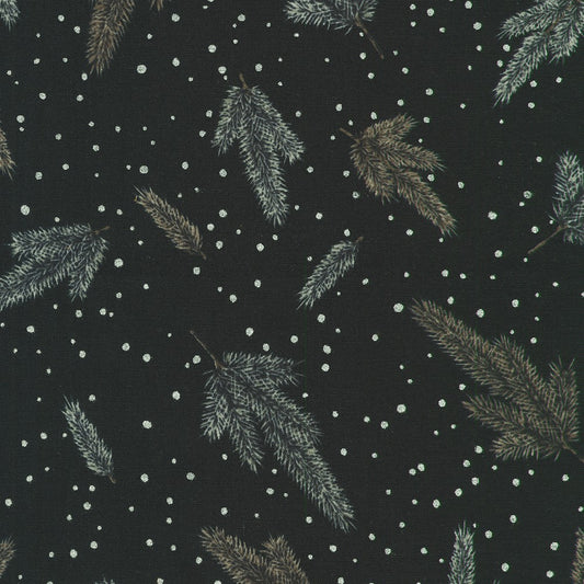 Robert Kaufman Holiday Flourish Forest Glen metallic Christmas cotton in Shadow, SKU SRKM-23703-304