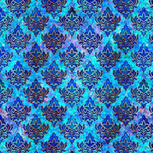 QT Pandora 27186-B Blue quilting cotton