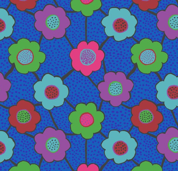 Kaffe Fassett Floral Connections Blue quilting fabric