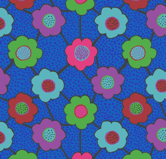 Kaffe Fassett Floral Connections Blue quilting fabric