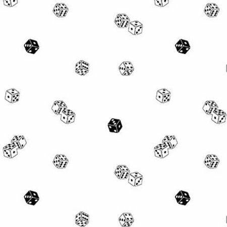Blank Lower the Volume Dice 1954-01 White quilting fabric