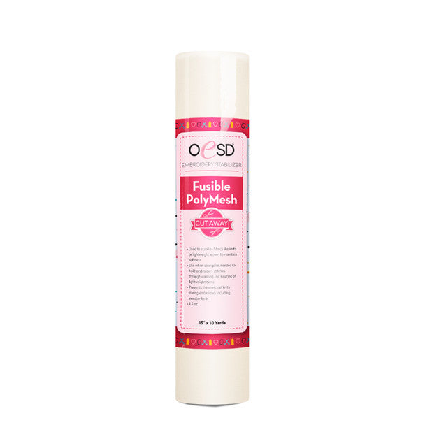 Fusible PolyMesh cut-away embroidery stabilizer 15 inch x 10 yards