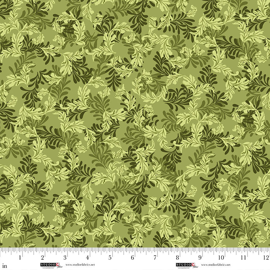 Studio E Ashdown Forest 8405-66 Peridot Green quilting cotton