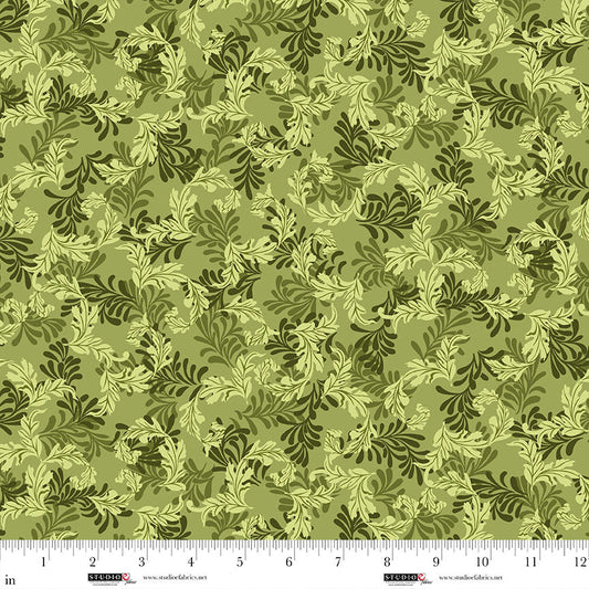 Studio E Ashdown Forest 8405-66 Peridot Green quilting cotton