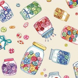 Michael Miller - Button Jars, Cream