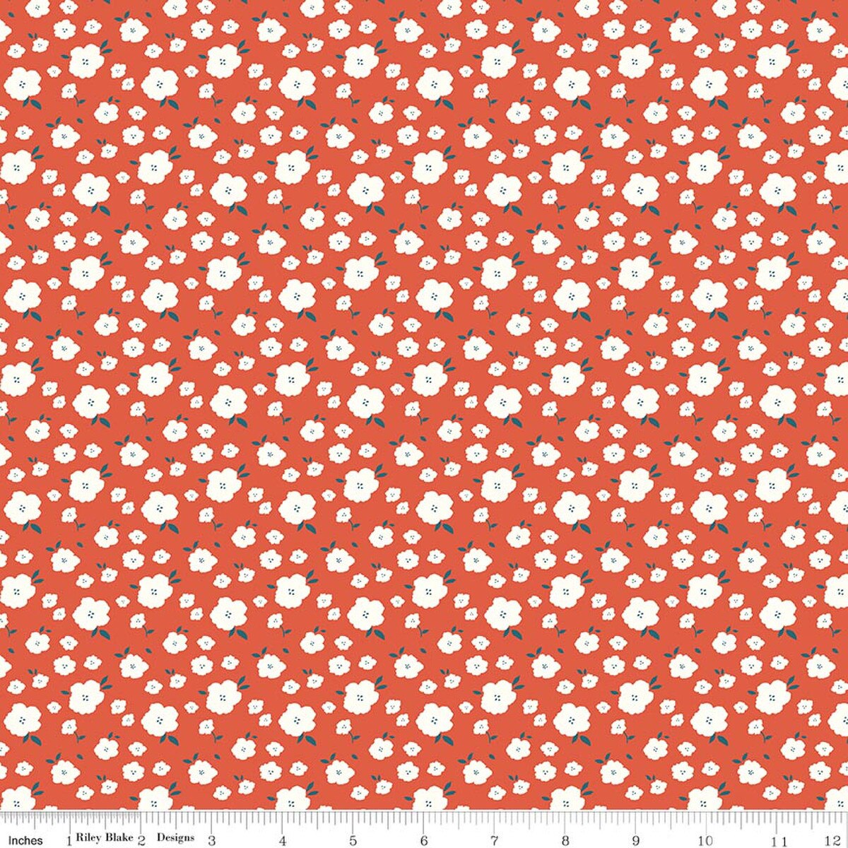 Riley Blake Serendipity 2 Flower Bed Orange C17304 quilting cotton floral