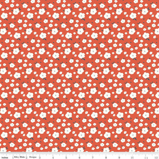 Riley Blake Serendipity 2 Flower Bed Orange C17304 quilting cotton floral