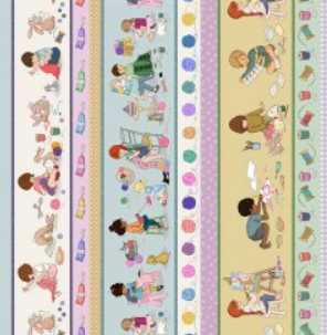 Michael Miller Crafternoon Stripe DDC12793-MULT-D multi-color crafting stripe print