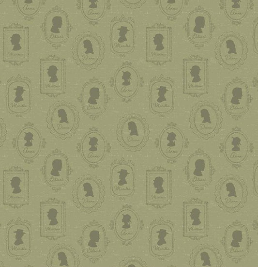 Riley Blake Anne of Green Gables Silhouettes Green novelty quilting cotton