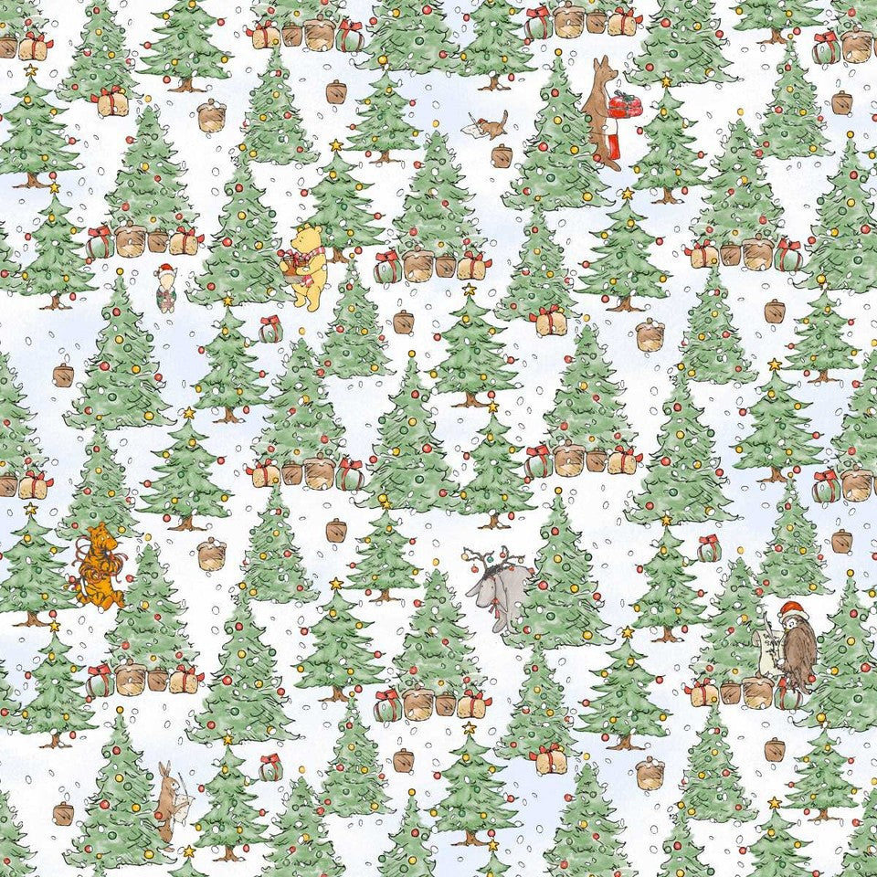 Studio E -9102-60 Green/Snow || Christmas at Pooh Corner