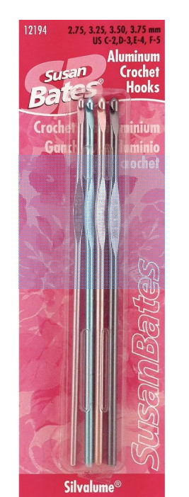 Susan Bates Aluminum Crochet Hooks set
