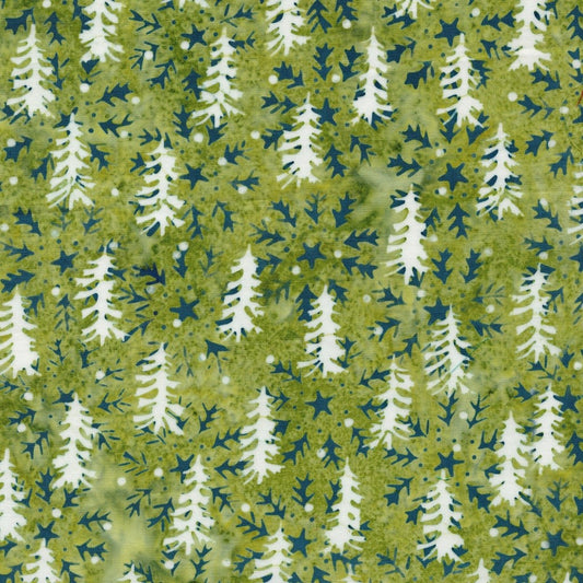 Lumin Fabrics Retro Holidays Retro Trees Green Lemongrass retro Christmas fabric