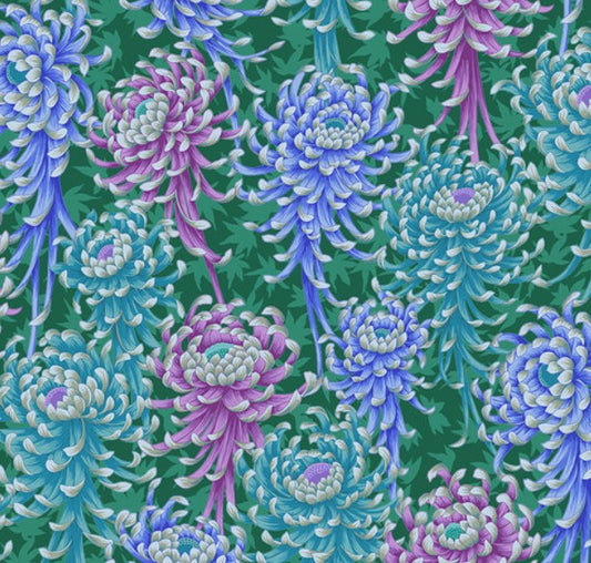 Kaffe Fassett Spider Mums Cool quilting fabric