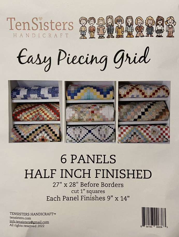Ten Sisters EasyPiecing grid panels 6-pack 0.5-inch finished squares