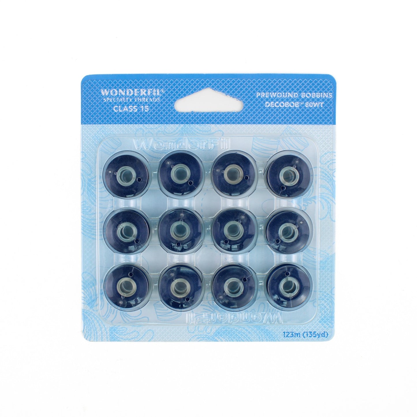 WonderFil Decobob prewound bobbin navy DB301 80wt machine quilting