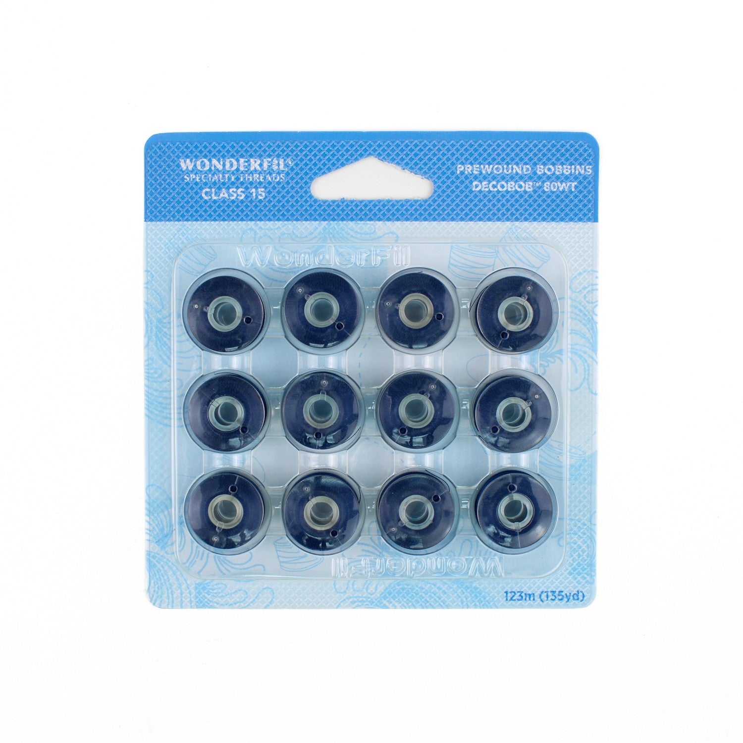 WonderFil Decobob prewound bobbin navy DB301 80wt machine quilting