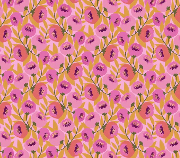 Windham Dayspring Garland Pink 54800-6 quilting cotton fabric