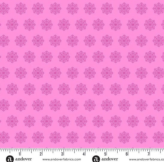 andover-Pink Tiled Dresden 1568E Petals and Stitches by Stephanie Organes