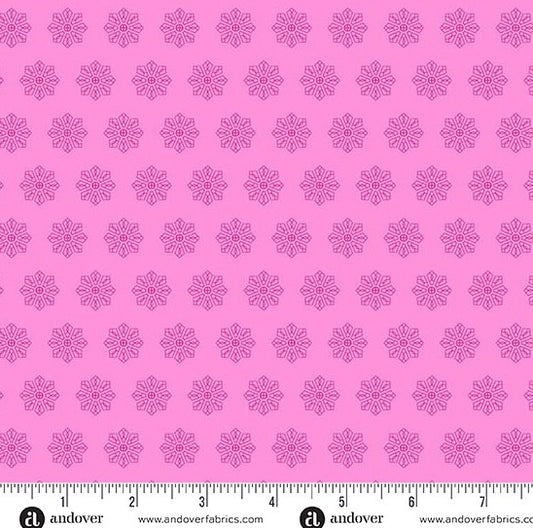 andover Pink Tiled Dresden 1568E Petals and Stitches by Stephanie Organes