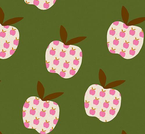 Ruby Star Society Mystic Fable Alexia Abegg apples canvas dark green quilting cotton